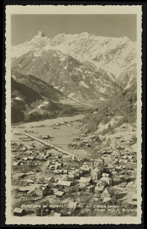 Schruns im Montafon 690 m mit Zimba 2645 m : [Schruns im Montafon 690 m mit Zimba 2645 m ...]