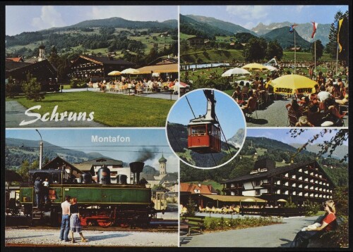 Schruns Montafon : [Schruns im Montafon Musikpavillon / Haus des Gastes Alpenpark Montafon Historische Dampflokomotive Hochjochbahn (700-2300 m) Hotel Löwen Vorarlberg, Österreich ...]