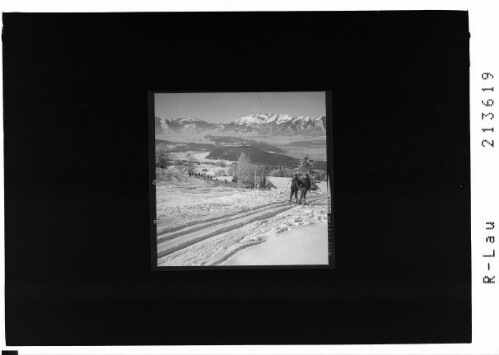 Übersaxen, Skilift Gröllerkopf, 1000 - 1200 m, Vorarlberg : [Skilift bei Übersaxen mit Blick zum Säntis]