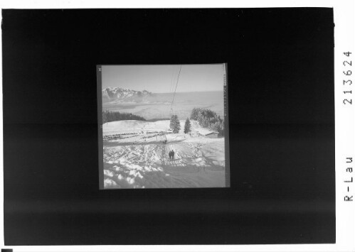 Übersaxen, 900 m Vorarlberg Skilift Gröllerkopf : [Skilift bei Übersaxen mit Blick zum Hohen Kasten]