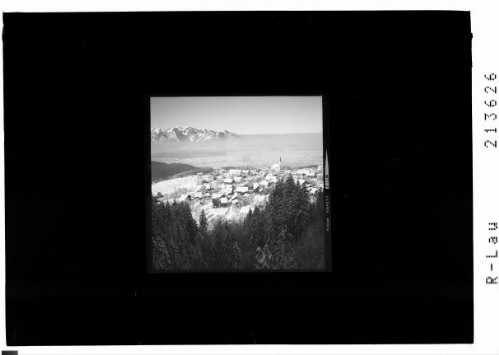 Übersaxen, 900 m Vorarlberg gegen Rheintal und Schweizer Berge : [Übersaxen mit Blick zum Hohen Kasten]