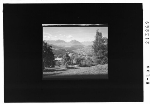 [Gasthof Schöne Aussicht in Viktorsberg gegen westlichen Rhätikon und Balfrieser Berge]