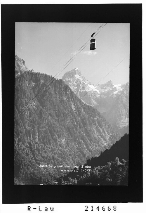 Bürserberg Seilbahn gegen Zimba : [Tschenglabahn bei Bürserberg mit Blick zur Zimba]