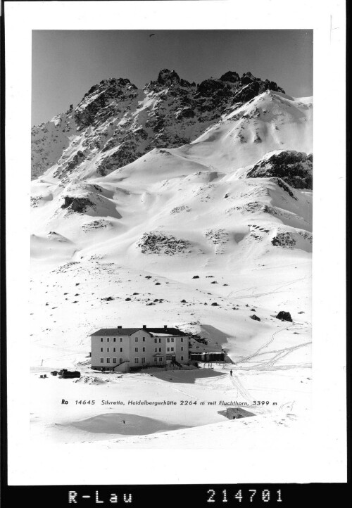 Silvretta, Heidelbergerhütte 2264 m mit Fluchthorn 3399 m