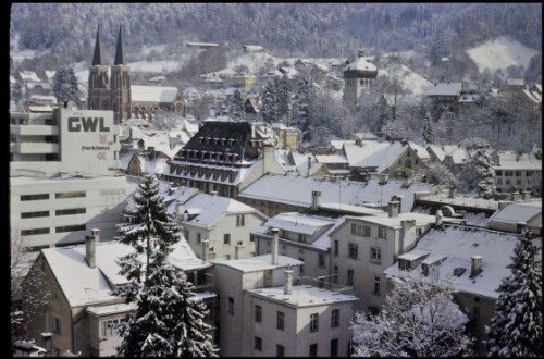 [Bregenz, Stadtkern im Winter von Gerberstraße 6 aus]