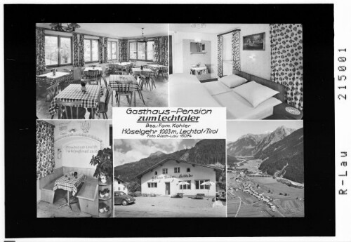 Gasthaus Pension zum Lechtaler Häselgehr 1003 m, Lechtal / Tirol