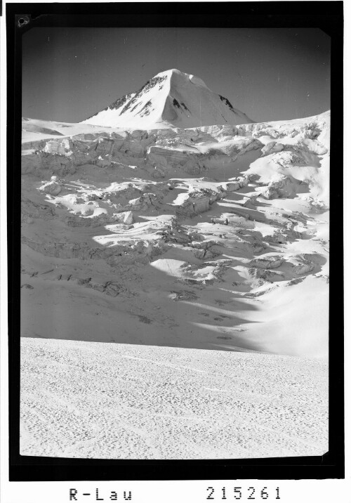 Hinterer Brochkogel 3635 m mit Gletscherbruch, Ötztal / Tirol : [Taschachferner mit Hinterem Brochkogel]