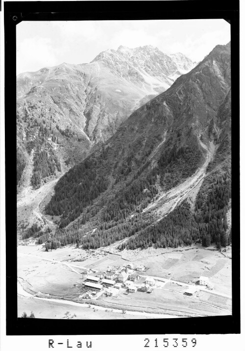 Plangeross 1617 m mit Neuer Chemnitzer Hütte 2323 m, Pitztal Tirol : [Plangeross mit Blick zur Hohen Geige]