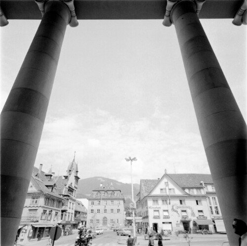 [Dornbirn, Feurstein-Haus, Lorenz-Rhomberg-Haus und Gasthaus Hirschen]