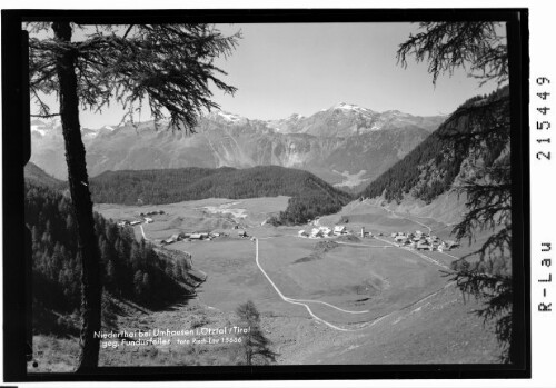 Niederthai bei Umhausen im Ötztal / Tirol gegen Fundusfeiler : [Niederthai im Horlachtal mit Blick zum Geigenkamm]