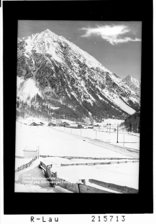 Gries bei Längenfeld 1572 m, Ötztal gegen Schrankogel 3496 m