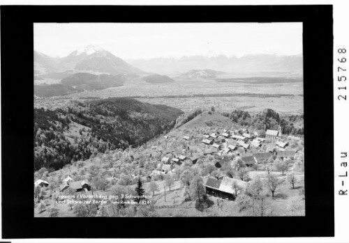 Fraxern / Vorarlberg gegen Drei Schwestern und Schweizer Berge : [Fraxern mit Drei Schwestern und Churfirsten]