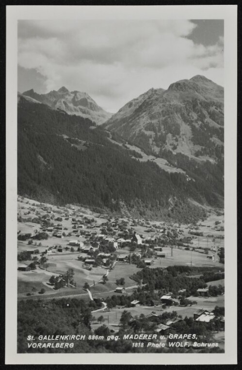 St. Gallenkirch 886 m geg. Maderer u. Grapes, Vorarlberg