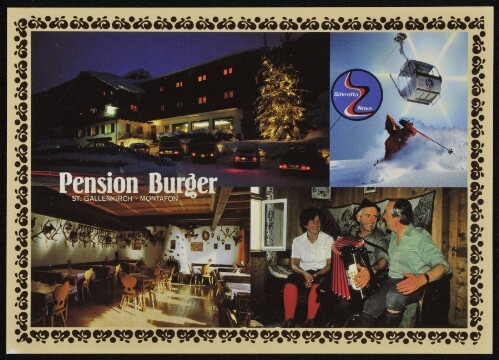 Pension Burger St. Gallenkirch - Montafon : Silvretta Nova : [Pension Burger, A-6791 St. Gallenkirch im Montafon Haus-Nr. 258, Telefon 0 55 57 /62 61 Vorarlberg, Österreich Unser Haus wird als Familienbetrieb geführt (Frühstück oder Halbpension). ...]