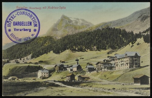 [St. Gallenkirch] Gargellen (Vorarlberg) mit Madrisa-Spitz : [Correspondenz-Karte ...]