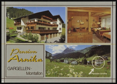 [St. Gallenkirch] Pension Arnika Gargellen - Montafon : [Pension Arnika, A-6787 Gargellen im Montafon Familie E. und R. Salzgeber, Tel. 0 55 57/61 19 Vorarlberg - Austria Komfortable Zimmer mit Dusche/WC, Telefon, Radio ...]