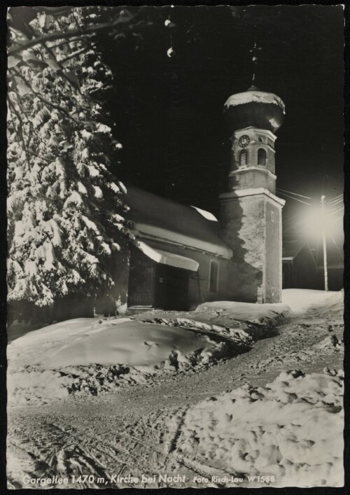 [St. Gallenkirch] Gargellen 1470 m, Kirche bei Nacht