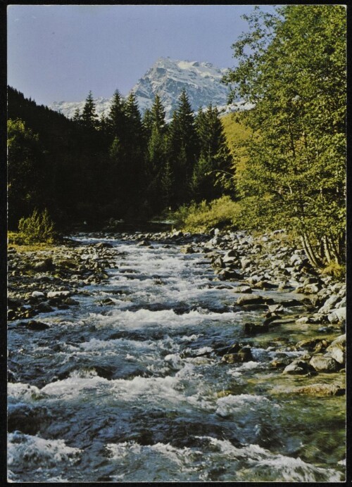 [St. Gallenkirch Gargellen] : [Gargellen, 2345 m Suggadin Bach mit Madrisa Spitze, 2770 m Montafon, Vorarlberg, Austria ...]