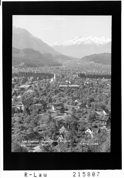 Sulz Rankweil Altenstadt Feldkirch gegen Schweizer Berge : [Sulz / Rankweil / Feldkirch mit Blick zum Alvier]