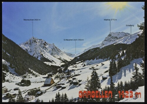 [St. Gallenkirch] Gargellen 1423 m : Ritzenspitzen 2600 m : Schlappiner Joch 2203 m ... : [Austria ...]