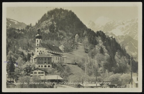 Tschagguns bei Schruns im Montafon mit Zimbaspitze 2645 m Vorarlberg