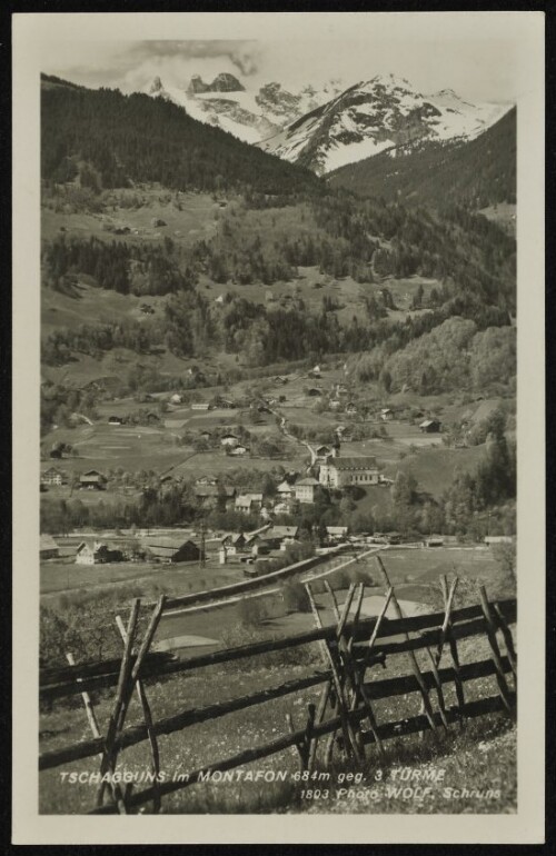 Tschagguns im Montafon 684 m geg. 3 Türme : [Tschagguns im Montafon gegen 3 Türme ...]