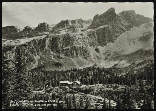 [Tschagguns] Lindauerhütte im Rhätikon 1764 m geg. Sulzfluh 2824 m