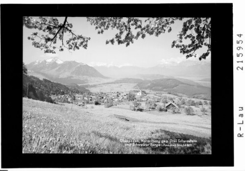 Übersaxen, Vorarlberg gegen Drei Schwestern und Schweizer Berge : [Übersaxen gegen Göfis mit Drei Schwestern und Alpsteingruppe]