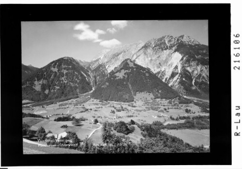 Vandans - Vens gegen Vandanser Steinwand : [Blick von St.Anton nach Vens bei Vandans im Montafon mit Vandanser Steinwand]