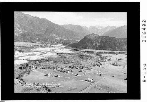 Gasthof Raintal 818 m, Musau bei Reutte, Tirol / Austria : [Musau im Ausserfern gegen Zugspitze und Plattberg]