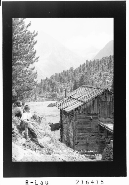 Gries bei Längenfeld / Ötztal Nisslalm gegen Schrankogel 3496 m und Mutterbergerseespitze 3305 m