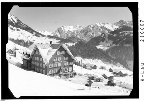Fontanella im Großwalsertal / Alpengasthof Stern gegen Braunarlspitze und Rote Wand : [Alpengasthof Stern in Fontanella im Großen Walsertal mit Feuerstein und Matonakopf]