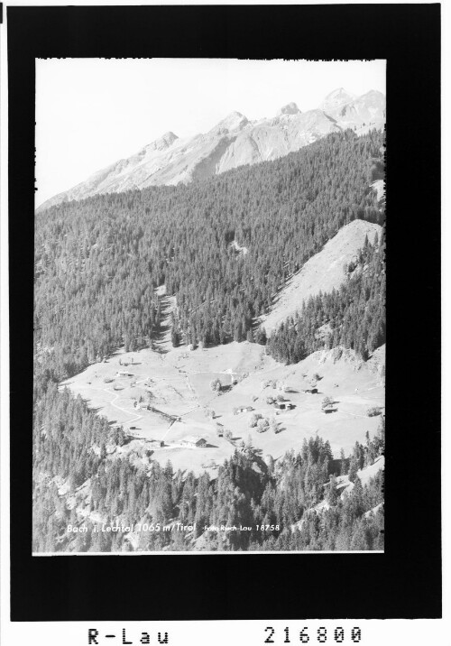 Bach im Lechtal 1065 m / Tirol : [Gasthof Benglerwald in Benglerwald bei Bach im Lechtal mit Ellbognerspitze und Muttekopf]