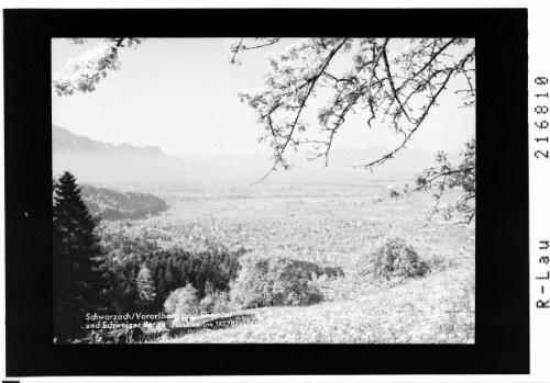 Schwarzach / Vorarlberg gegen Rheintal und Schweizer Berge