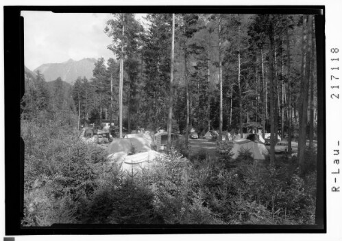 Längenfeld im Ötztal / Tirol, Campingplatz Infang mit Gaislehnkogel 3216 m