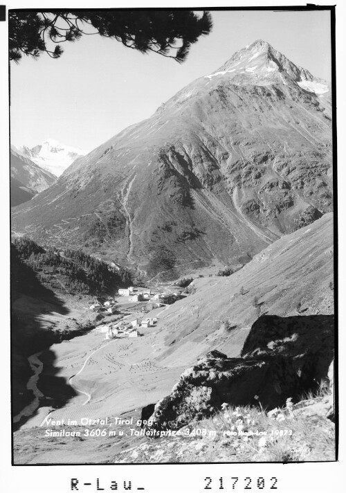 Vent im Ötztal, Tirol gegen Similaun 3606 m und Talleitspitze 3408 m