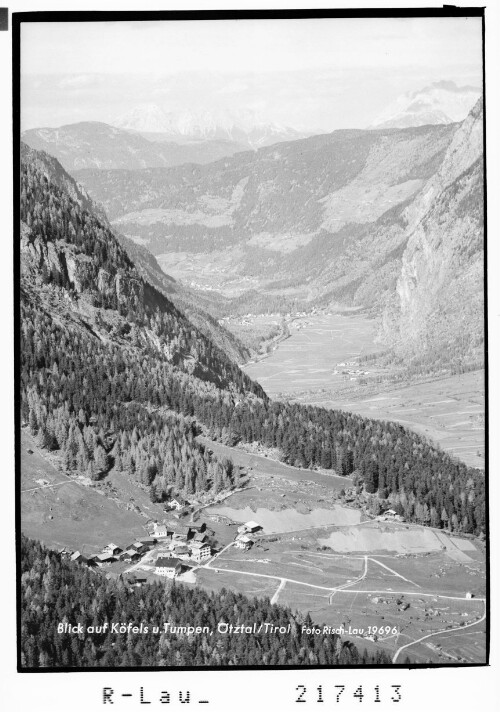 Blick auf Köfels und Tumpen / Ötztal / Tirol : [Köfels mit Blick in's Mieminger Gebirge]