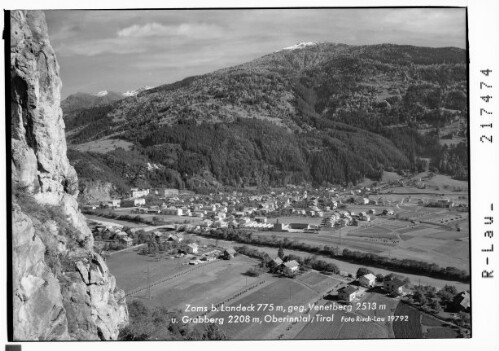 Zams bei Landeck 775 m gegen Venetberg 2513 m und Grabberg 2208 m, Oberinntal / Tirol : [Zams gegen Venetberg und Krahberg]