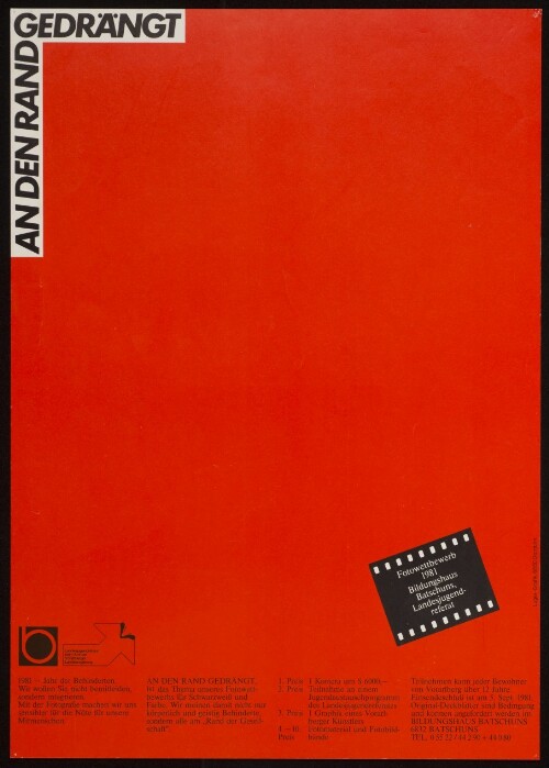 An den Rand gedrängt : Fotowettbewerb 1981