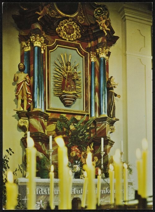 [Bildstein] : [Wallfahrtskirche Bildstein Vorarlberg - Österreich Marienaltar mit Gnadenbild ...]