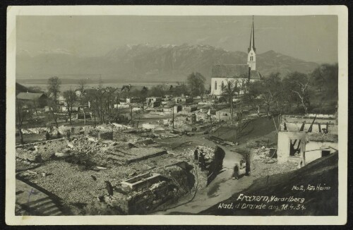 Fraxern, Vorarlberg Nach d. Brande am 18.4.34