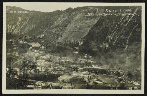 Fraxern, Vrlbg. : Blick v. Kirchturm a. d. Brandplatz