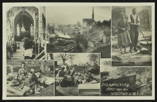 Fraxern, Vrlbg. : Bilder von dem Grossfeuer a. 18.4.34