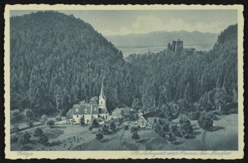 Götzis : St. Arbogast mit Ruine Neu-Montfort