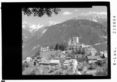 [Burg Laudegg bei Ladis im Oberinntal gegen Kaunergrat und Glockturmkamm / Tirol]