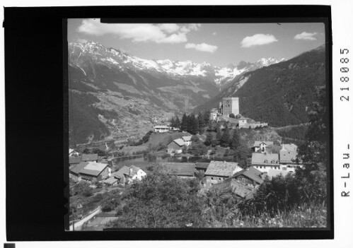 Ladis Oberinntal Tirol : [Ladis mit Burg Laudegg im Oberinntal mit Blick zum Kaunergrat]