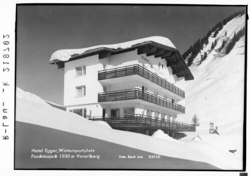 Hotel Egger, Wintersportplatz Faschinajoch 1500 m Vorarlberg : [Hotel Egger auf Faschina]