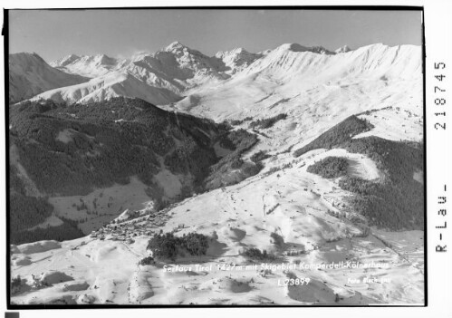 Serfaus Tirol 1427 m mit Skigebiet Komperdell - Kölnerhaus : [Serfaus gegen Samnaungruppe mit Furgler und Blankakopf]