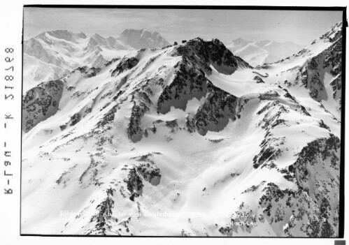 Sölden Ötztal, Abfahrt vom Gaislachkogl 3058 m : [Blick auf den Gaislacherkogel bei Sölden im Ötztal gegen Ramolkogel und Hintere Schwärze]