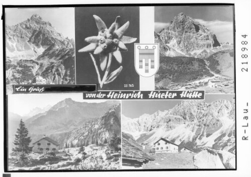 Ein Gruß mit echtem Edelweiß von der Heinrich Hueter Hütte